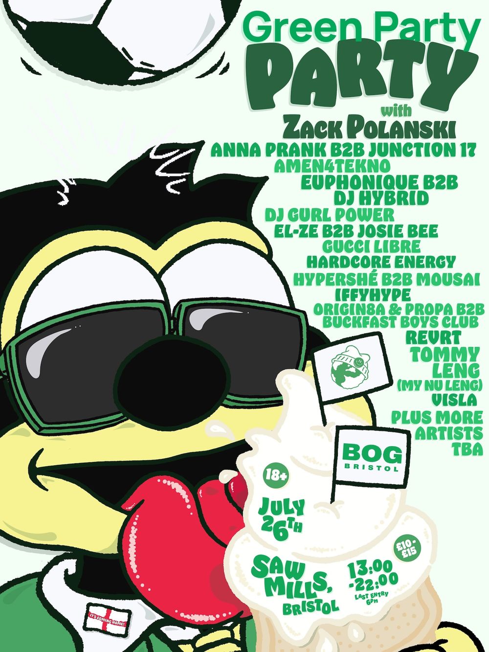 Flyer for GREEN PARTY PARTY BRISTOL