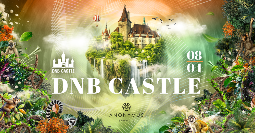 Flyer for DNB CASTLE with LIVE TRUMPET