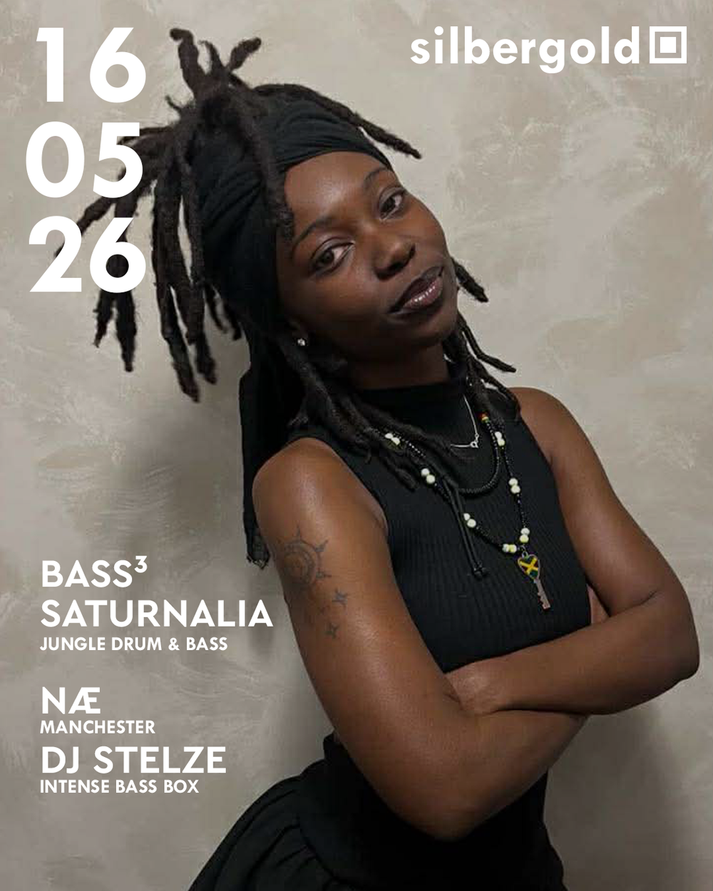 Flyer for Bass³ Saturnalia