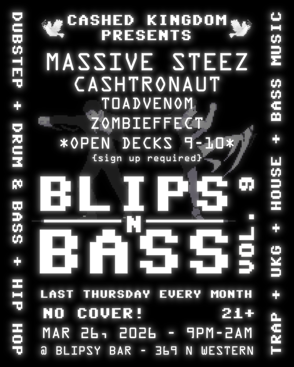 Flyer for Blips n Bass Vol. 9