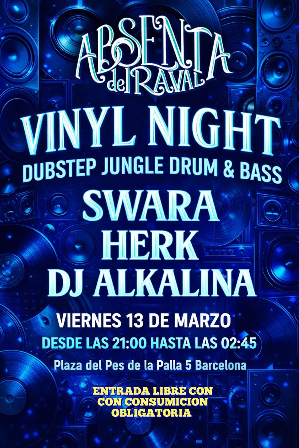 Flyer for VINYL NIGHT // DUBSTEP-JUNGLE-DNB