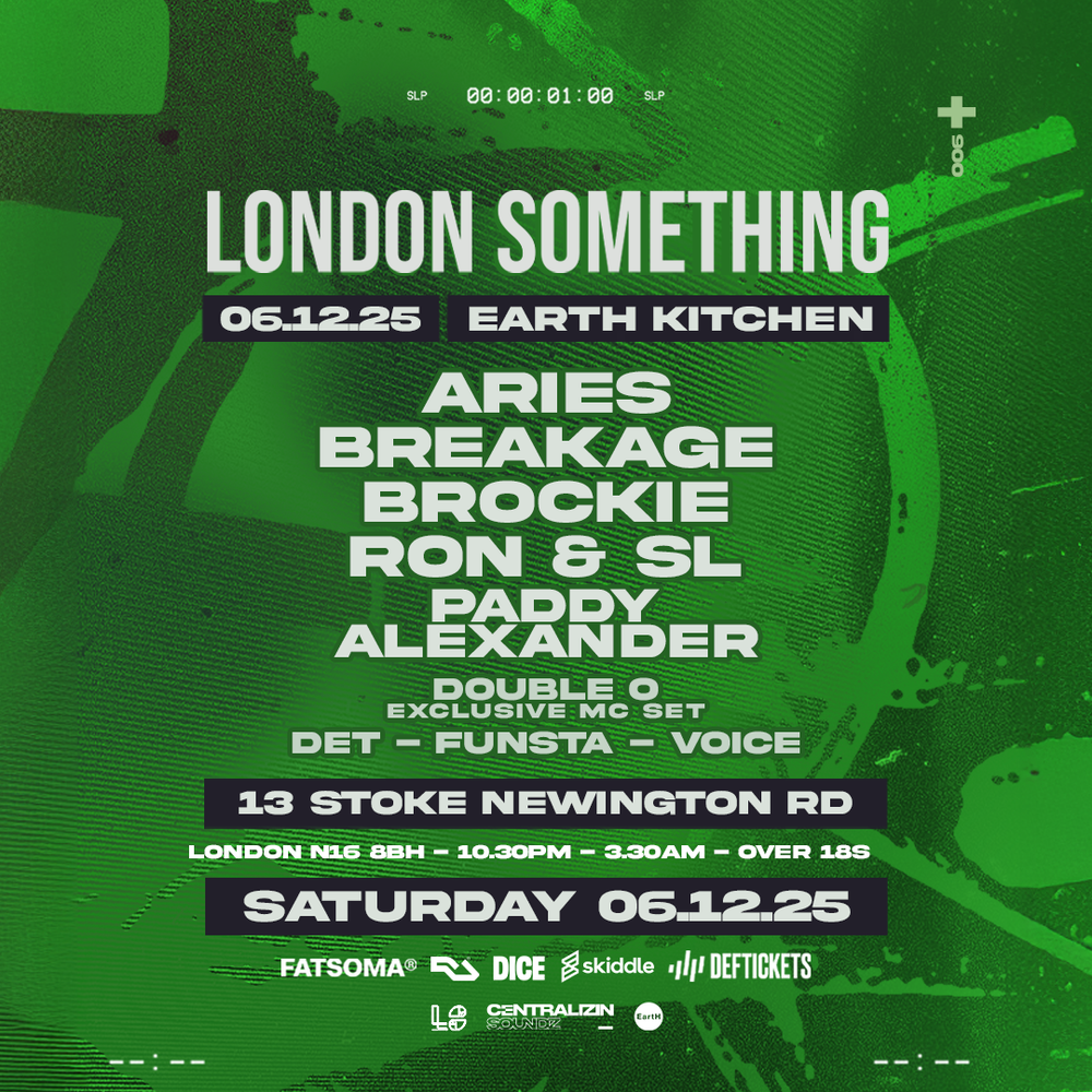 Flyer for Drum & Bass London: Aries, Breakage, Brockie, Det