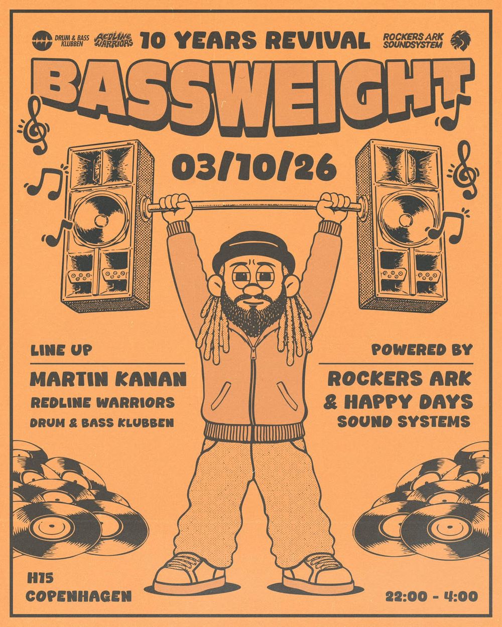 Flyer for Bass Weight 10 Years Revival