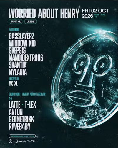 Flyer for WAH Leeds with BassLayerz, Skepsis, Window Kid