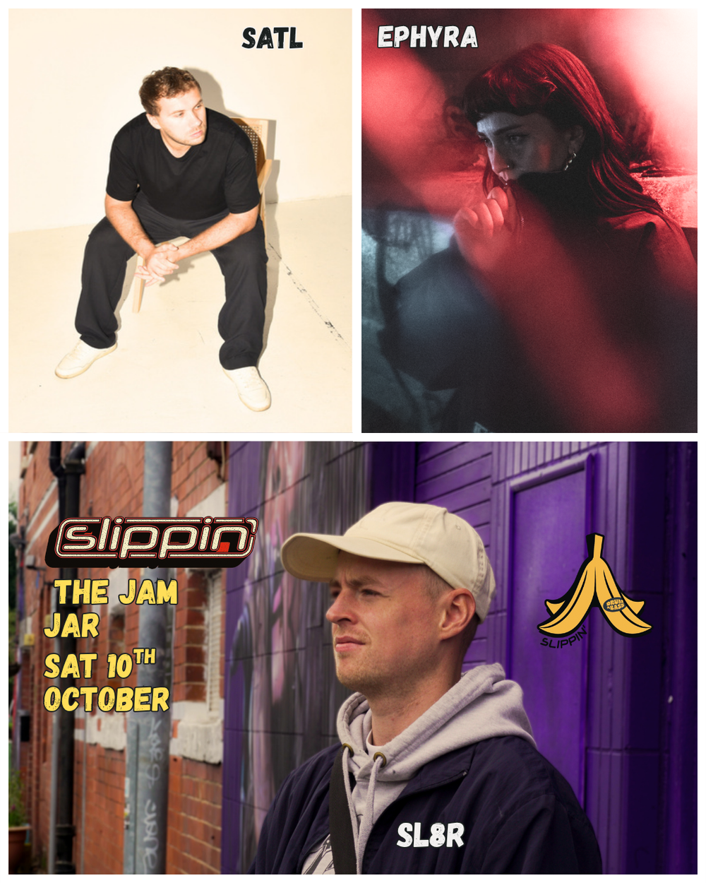 Flyer for Slippin' - Satl, SL8R, Ephyra, Chamba