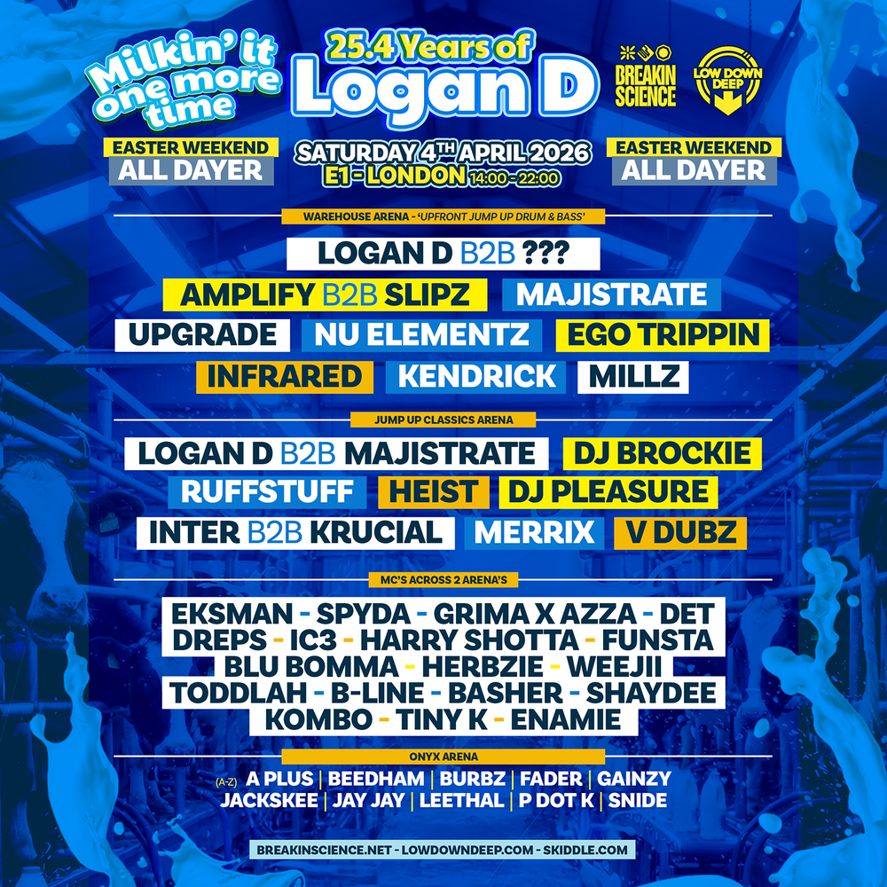 Flyer for 25.4 Years of Logan D - London All Dayer