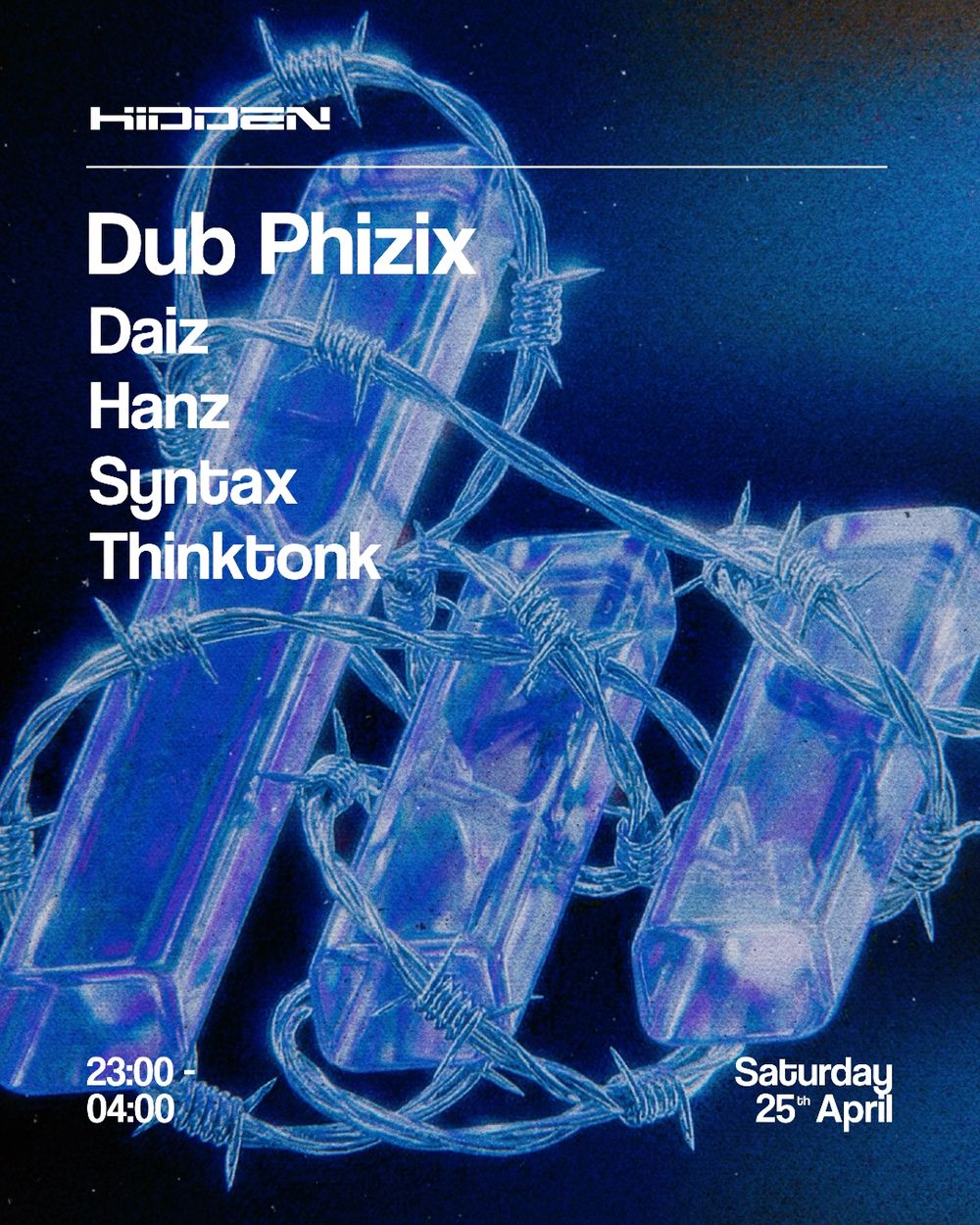 Flyer for Hidden Jungle & DNB Rave: Dub Phizix, DAIZ, Thinktonk