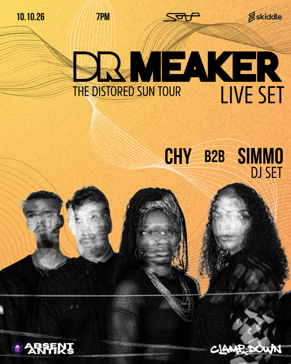 Flyer for Dr Meaker The Distored Sun Tour