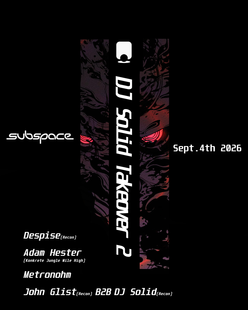 Flyer for DJ Solid and Friends Takeover 2