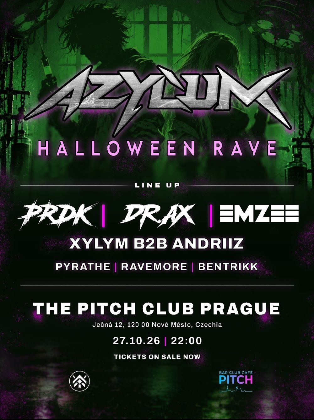 Flyer for AZYLUM: Halloween Rave