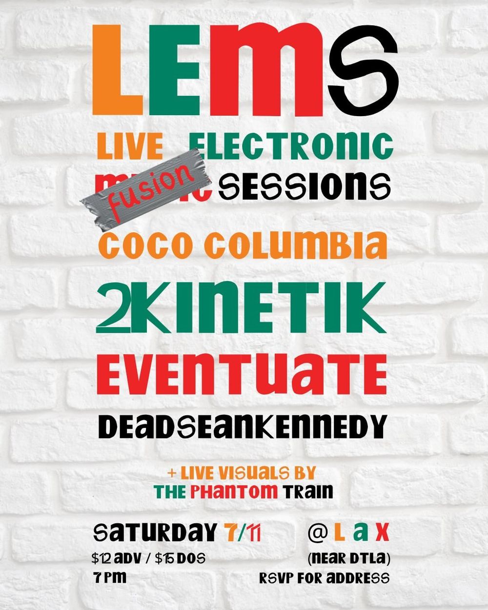 Flyer for Live Electronic Fusion Sessions