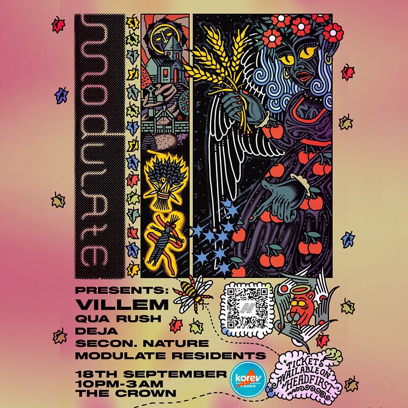 Flyer for Modulate: Villem + Support