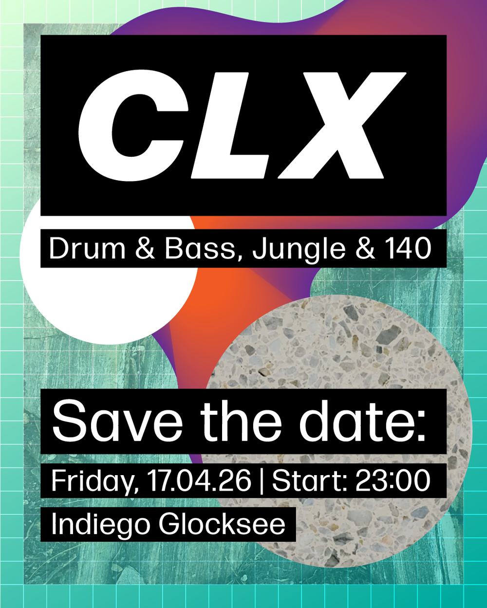 Flyer for CLX feat. FD & Fox
