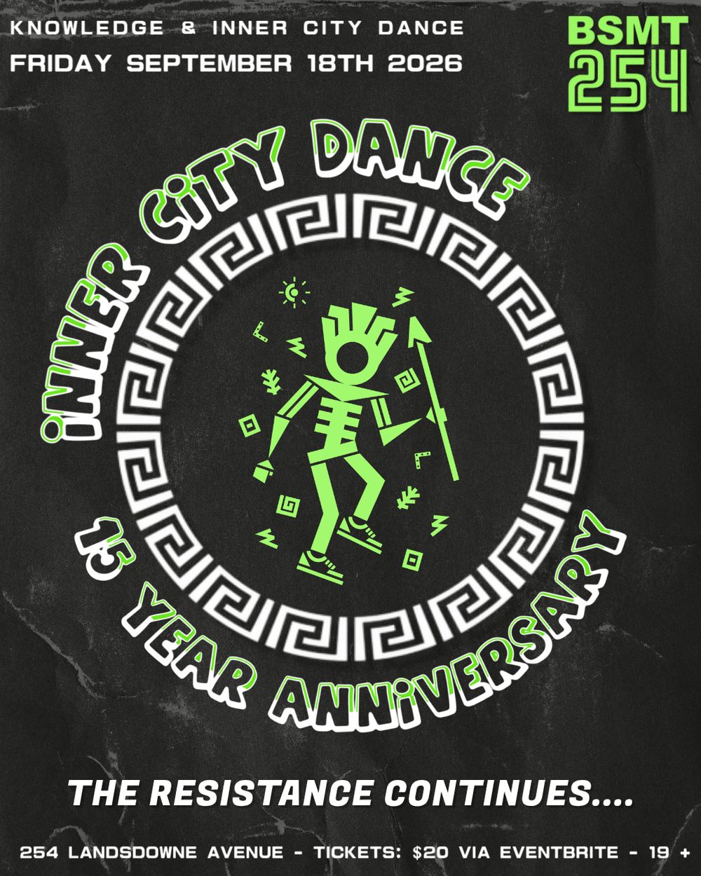 Flyer for INNER CITY DANCE 15 YEAR ANNIVERSARY