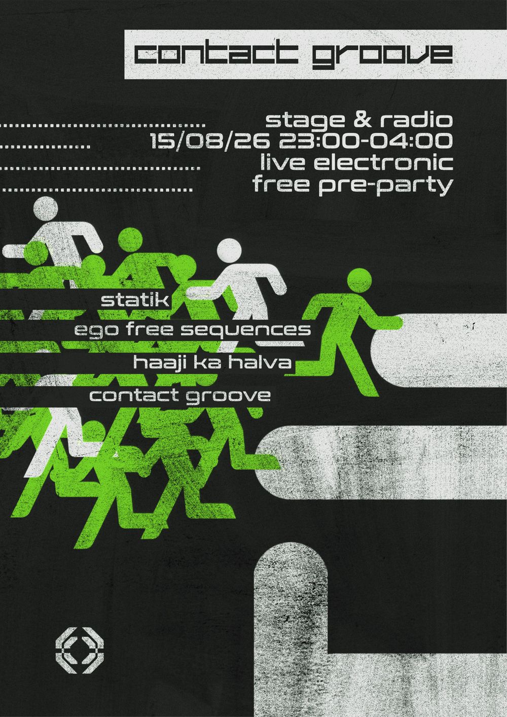 Flyer for contact groove at stage & radio