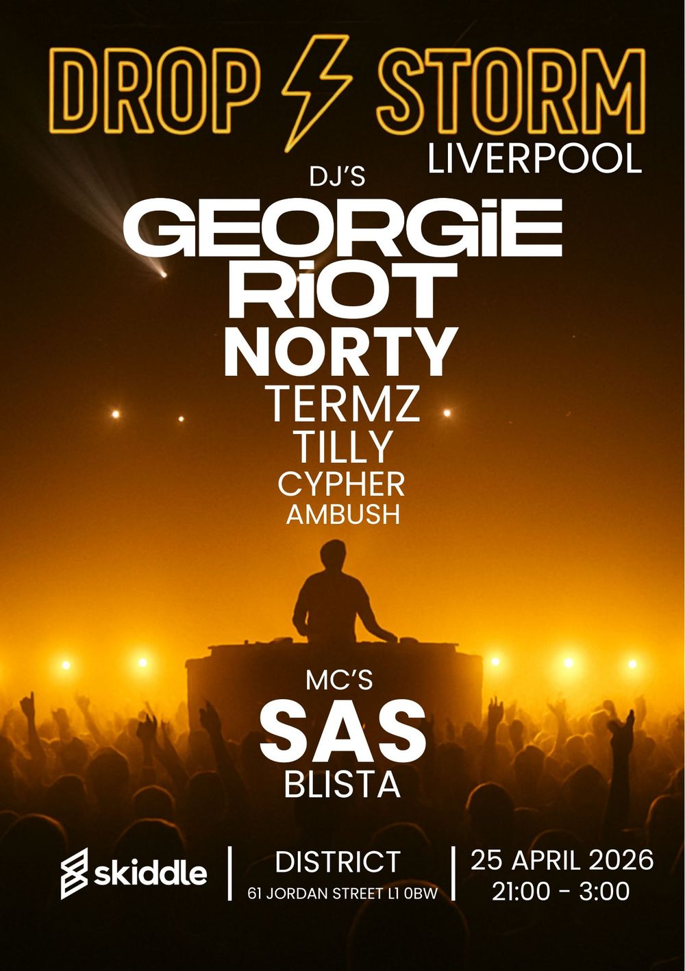 Flyer for Drop Storm - Drum & Bass Rave