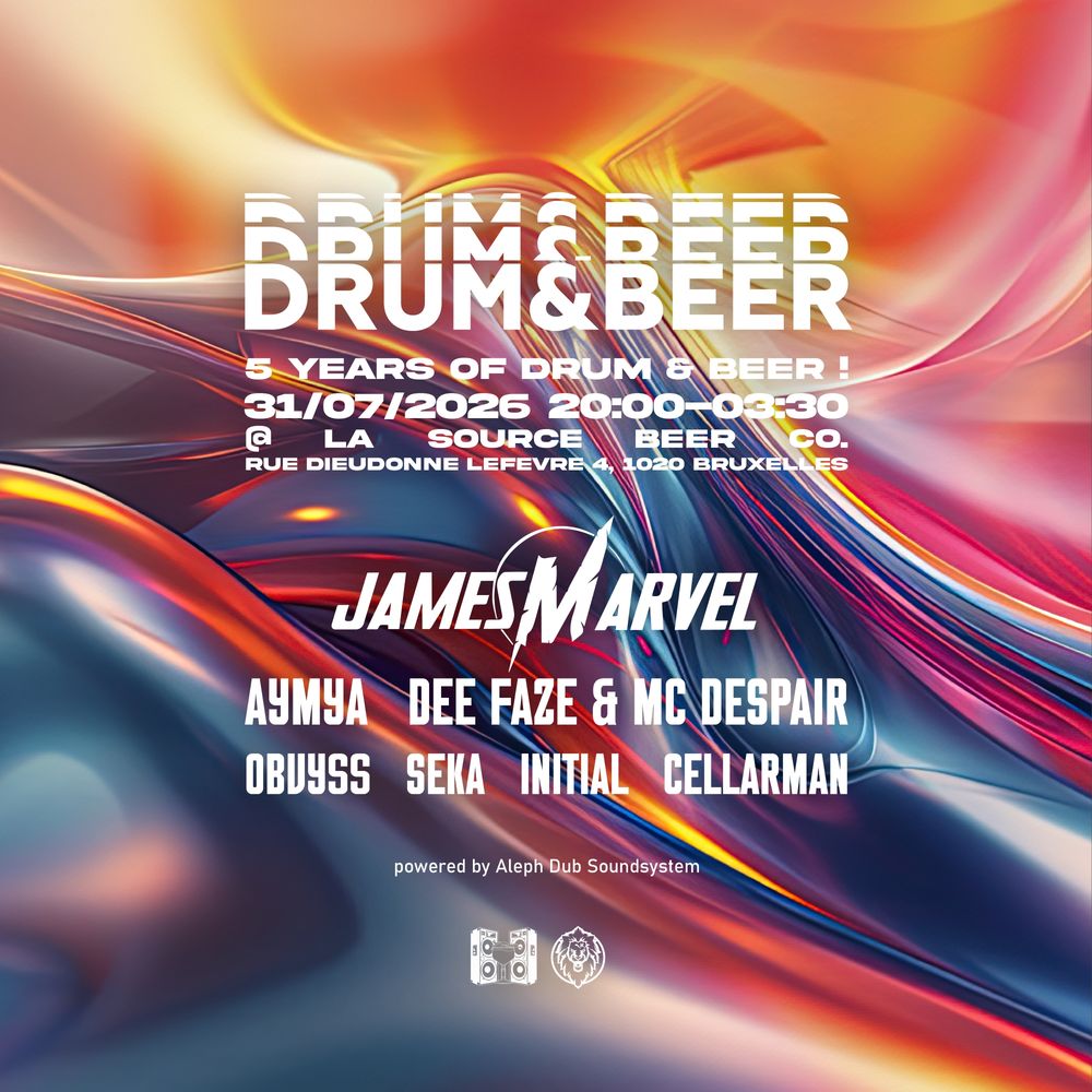 Flyer for Drum & Beer #40: 5 Years of Drum & Beer