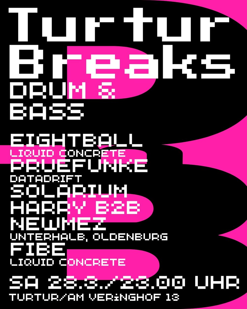 Flyer for Turtur Breaks - Drum & Bass