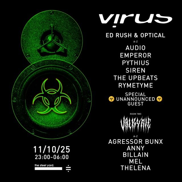 Flyer for Virus Recordings - London