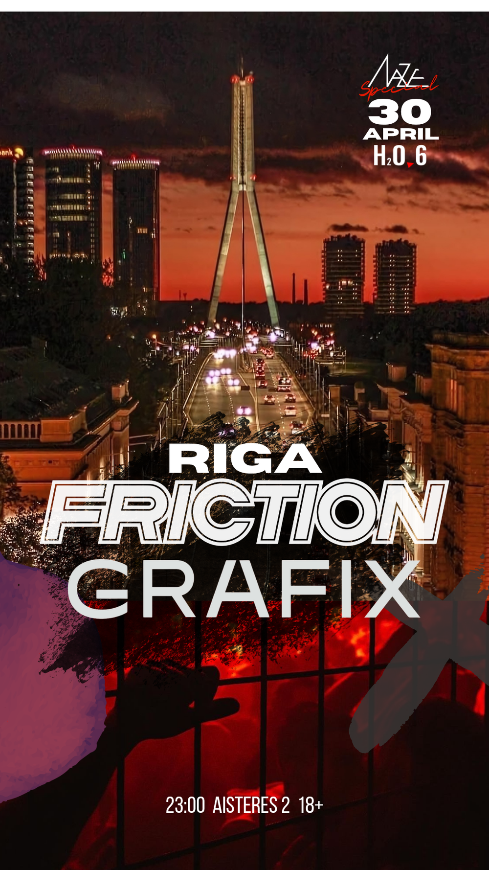 Flyer for Friction X Grafix X RIGA X MAZE