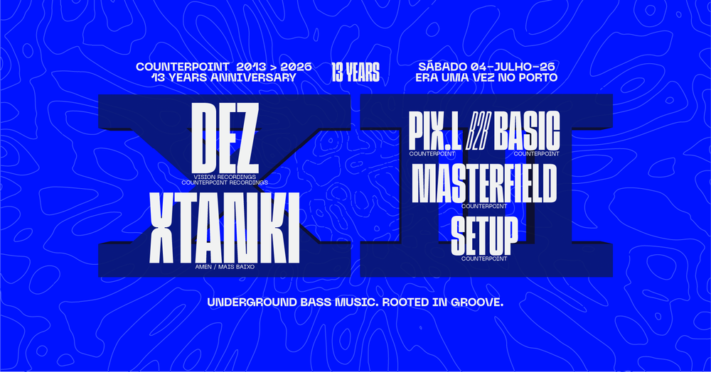 Flyer for Counterpoint presents — 2013 > 2026 13 Years Anniversary