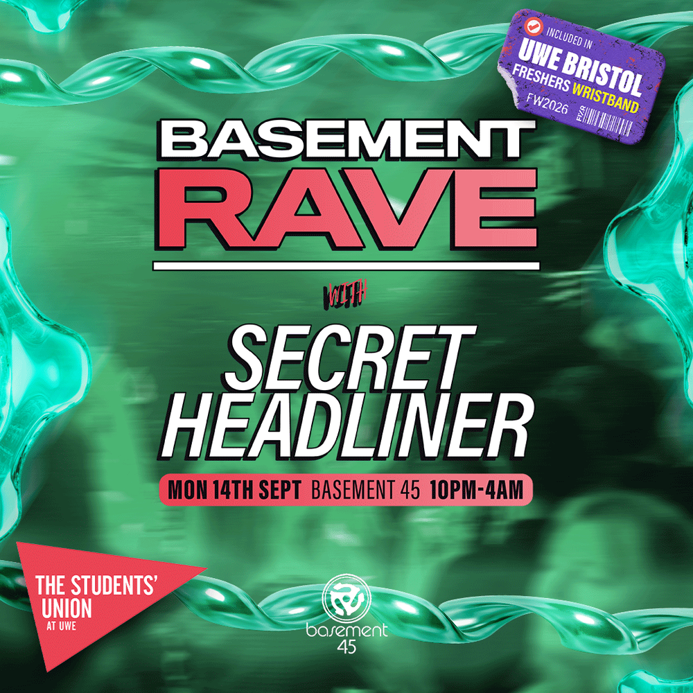 Flyer for UWE Bristol Official Freshers - BASSment Rave with DIAGNOSTIX