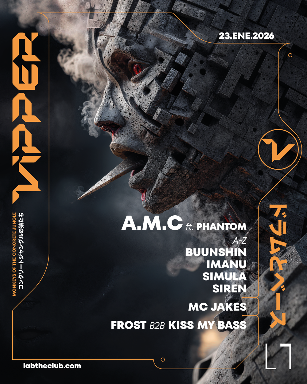 Flyer for Vipper Club w/ A.M.C ft. Phantom, Imanu + more