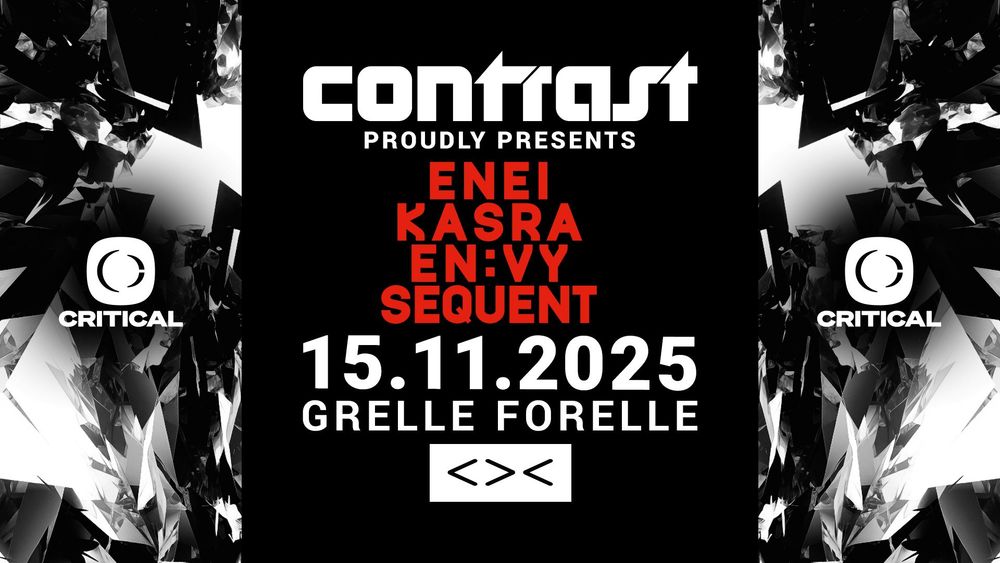 Flyer for Contrast presents: Critical Music