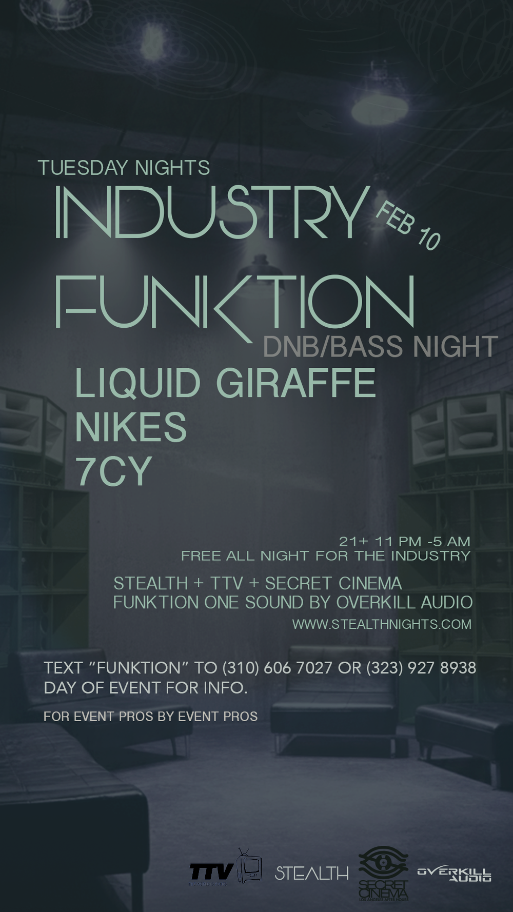 Flyer for Industry Funktion Feb 10 (Bass night)