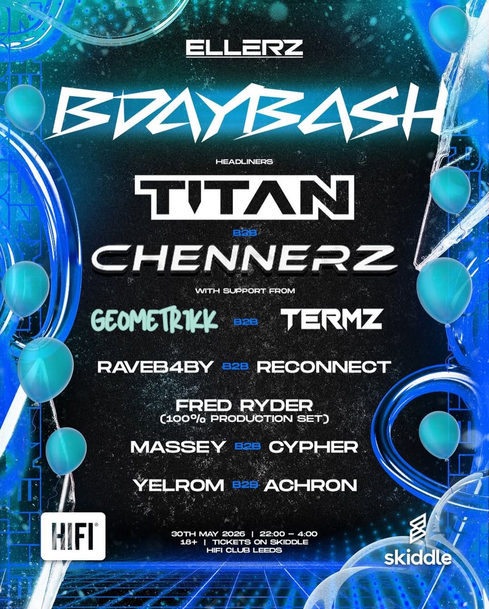 Flyer for ELLERZ: BDAYBASH