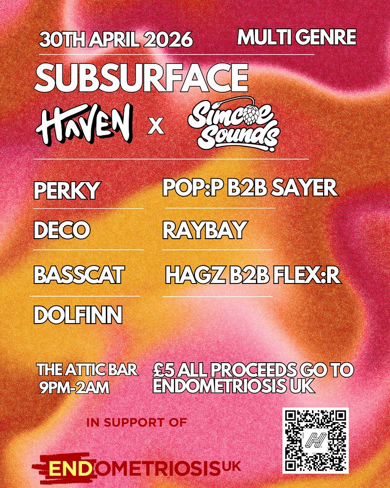 Flyer for Simcoe Sounds X Haven: Subsurface