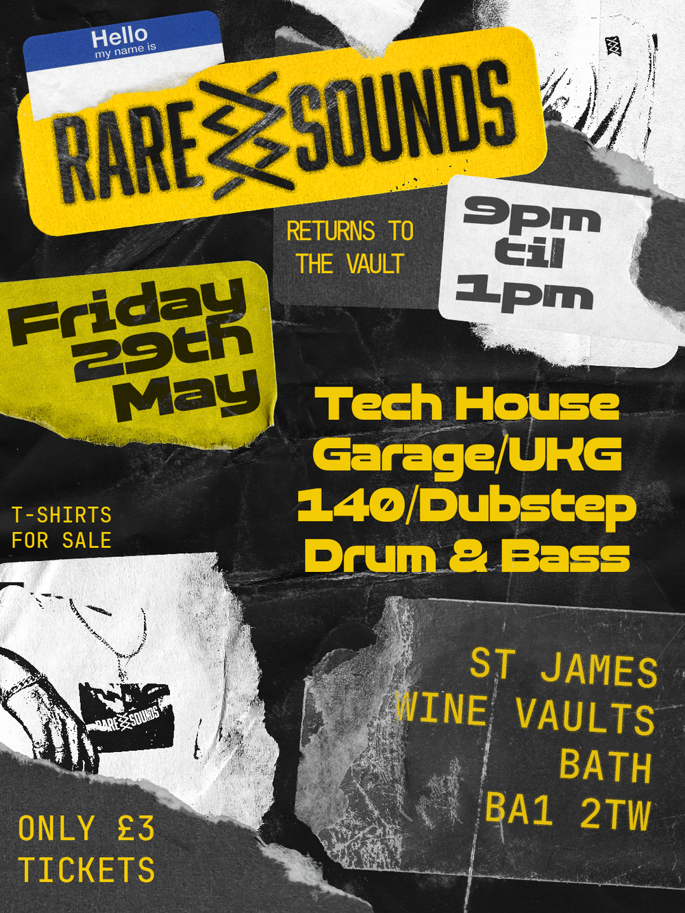 Flyer for Rare Sounds: Drum & Bass, Dubstep, Garage & Techno - Bath