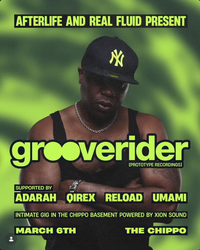 Flyer for Afterlife & Real Fluid Present: Grooverider