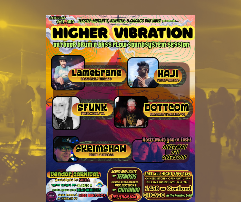 Flyer for HIGHER VIBRATION ~ Tekstep-Mutants 4