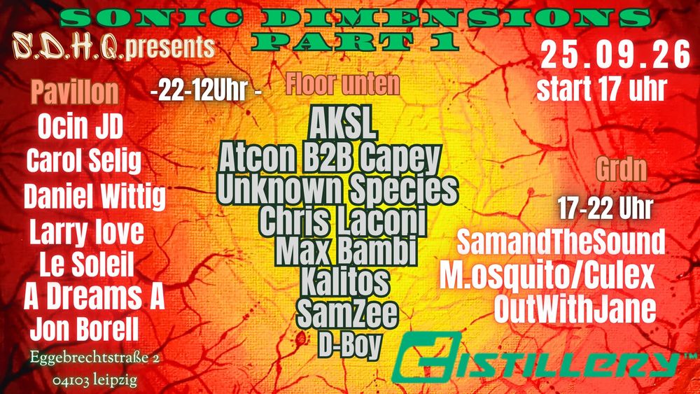 Flyer for S.D.H.Q. presents: Sonic Dimensions #1