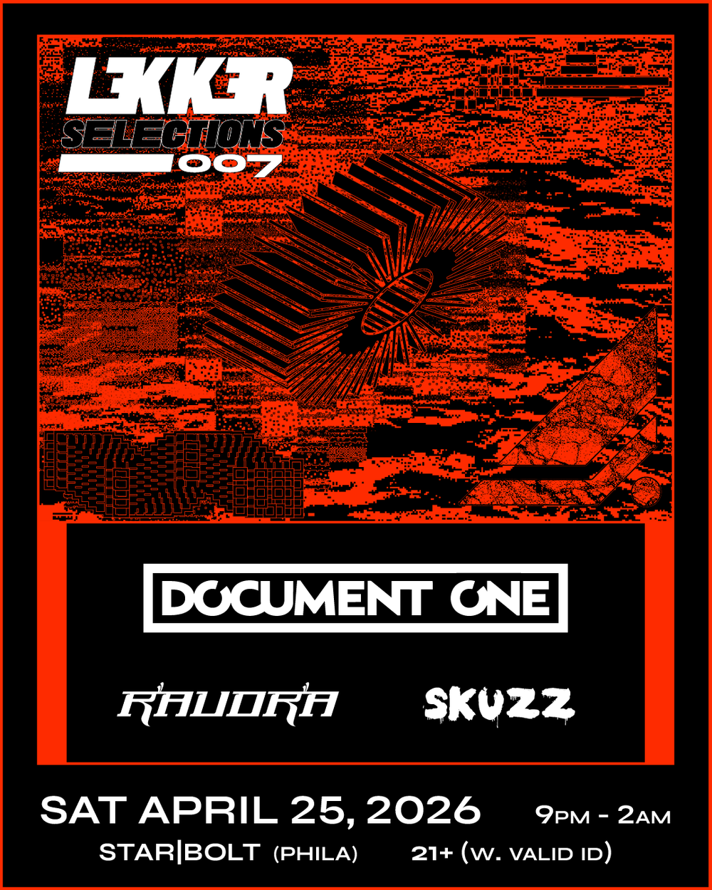 Flyer for Lekker Selections 007 - Document One, Raudra, SKUZZ