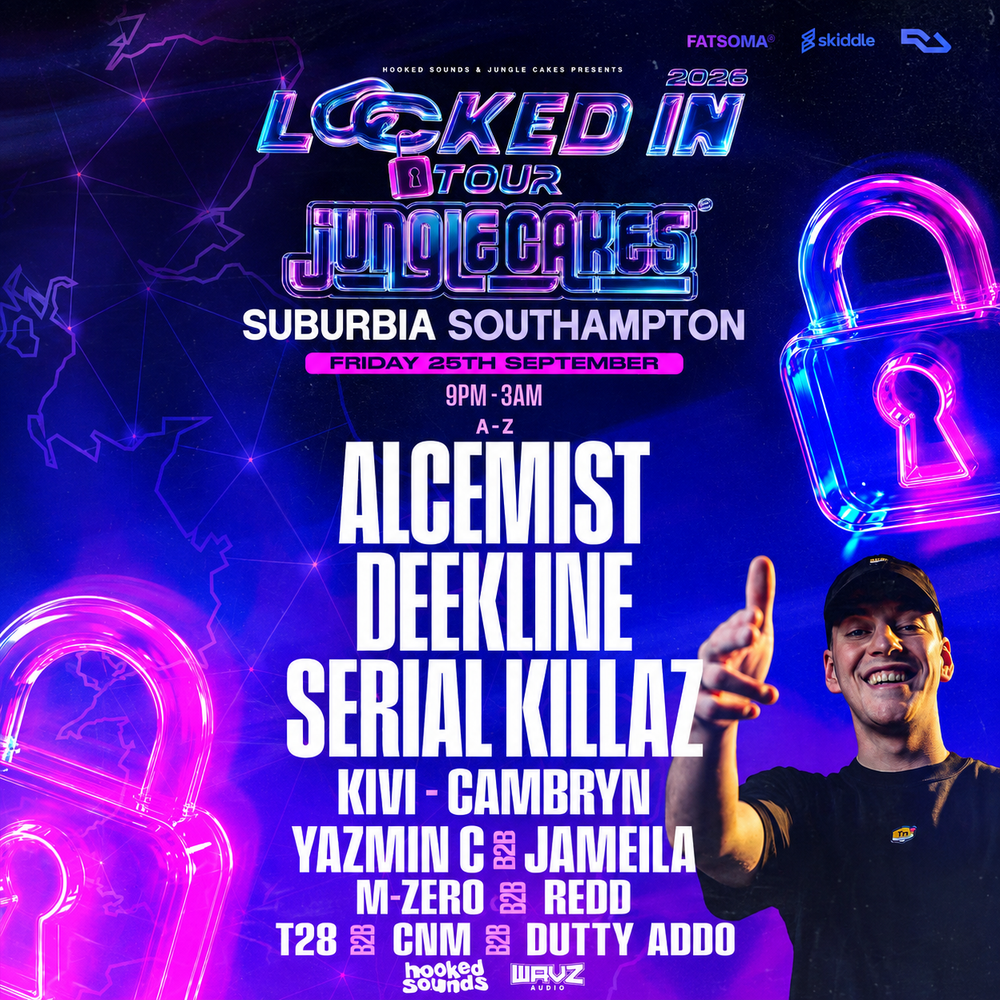 Flyer for LOCKED IN TOUR with Alcemist, Deekline + Serial Killaz