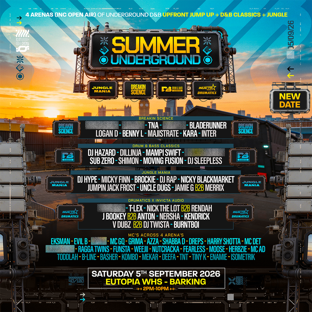 Flyer for Summer Underground - Breakin Science - Jungle Mania - D&B Classics