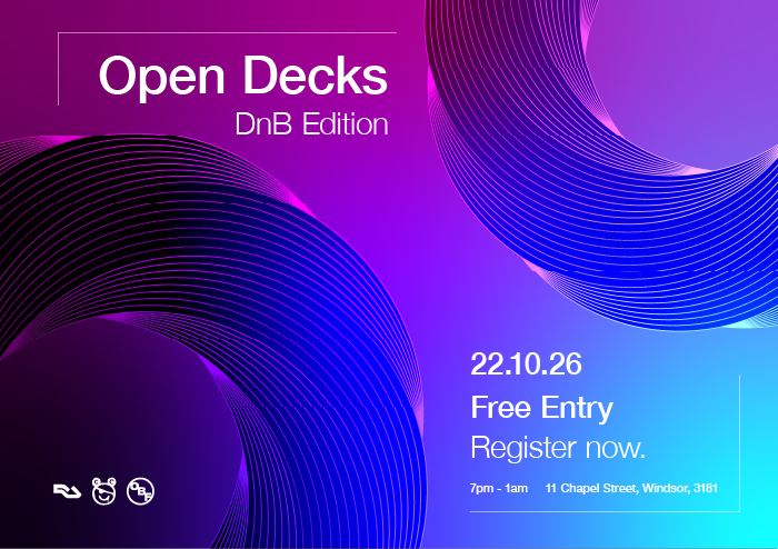 Flyer for Open Booth Foundation presents: Open Decks: Drum 'N' Bass Edition