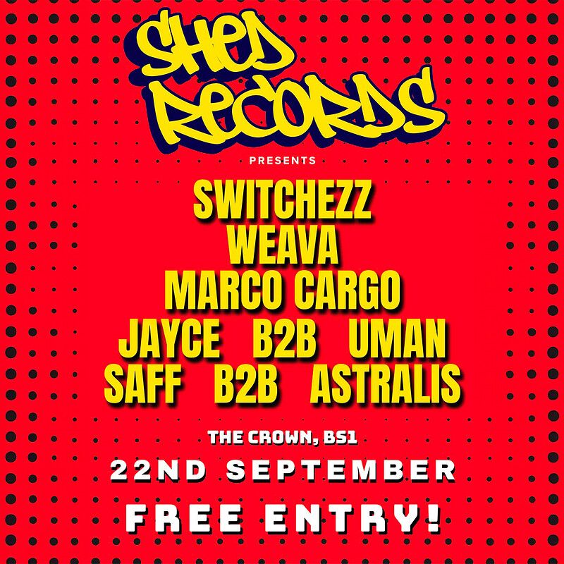 Flyer for Shed Records: Switchezz, Weava, Marco Cargo, Saff B2B Astralis + more