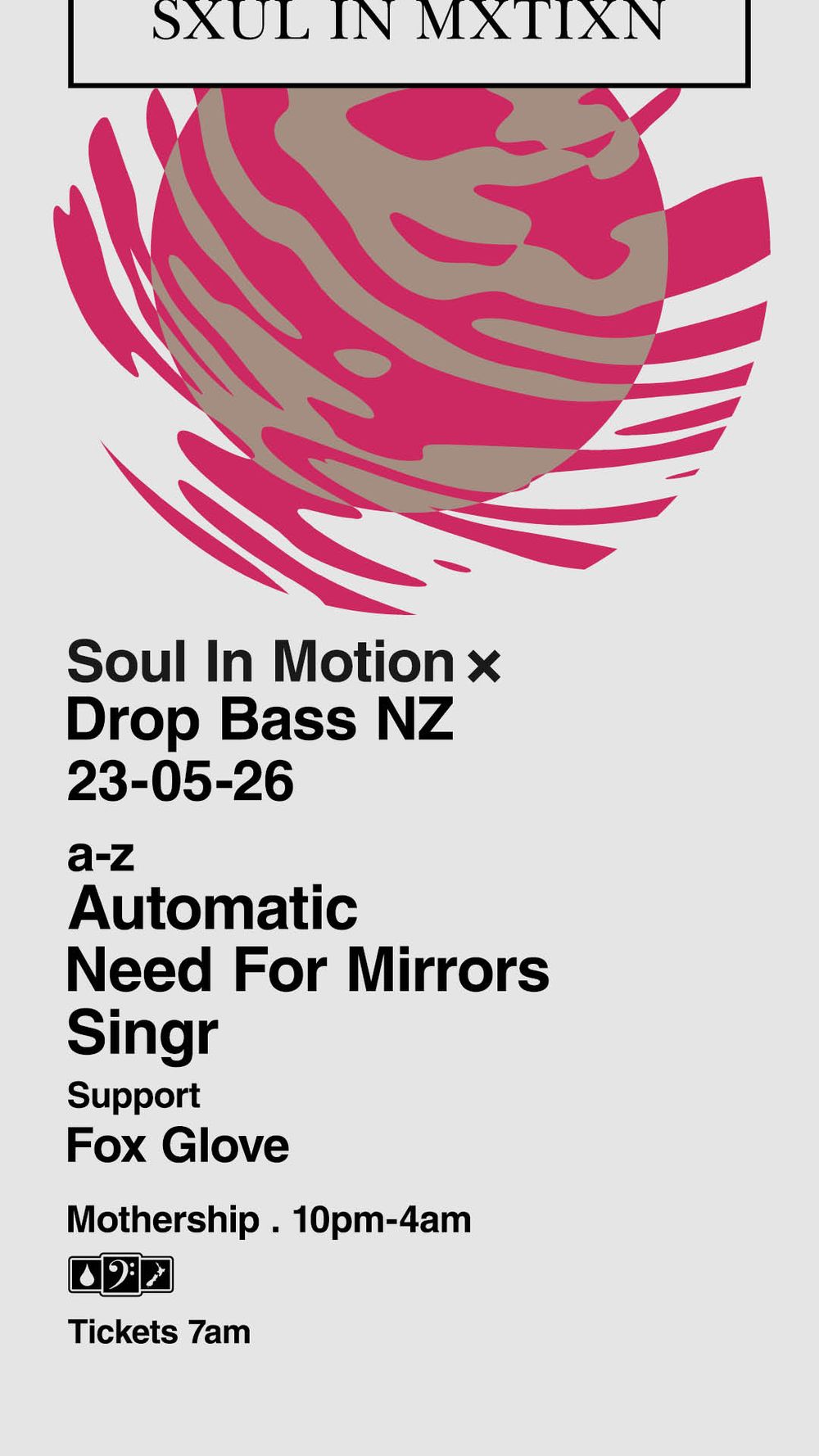 Flyer for Soul In Motion Tour - Need For Mirrors (UK)
