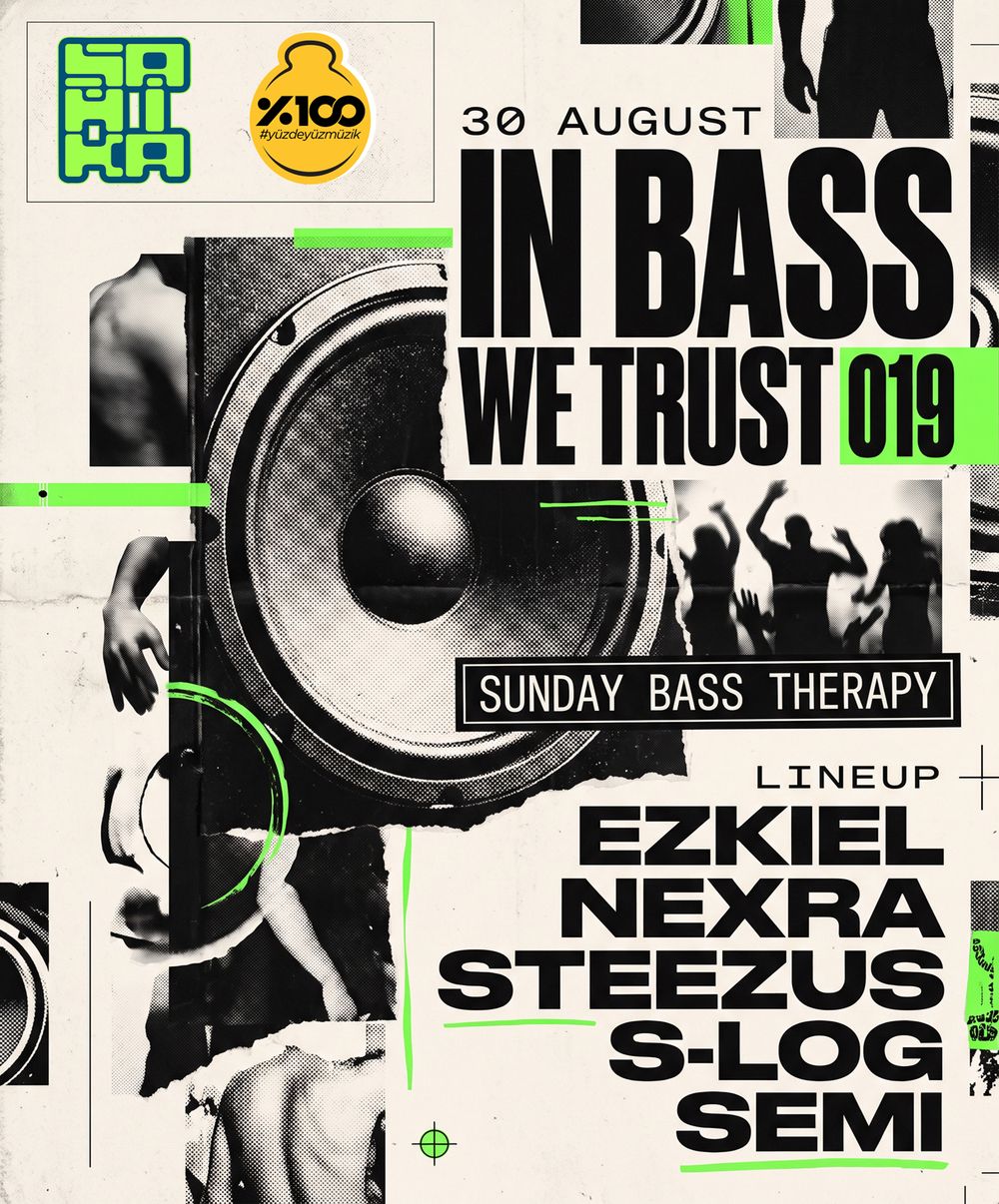 Flyer for In Bass We Trust 019: Sunday Bass Therapy