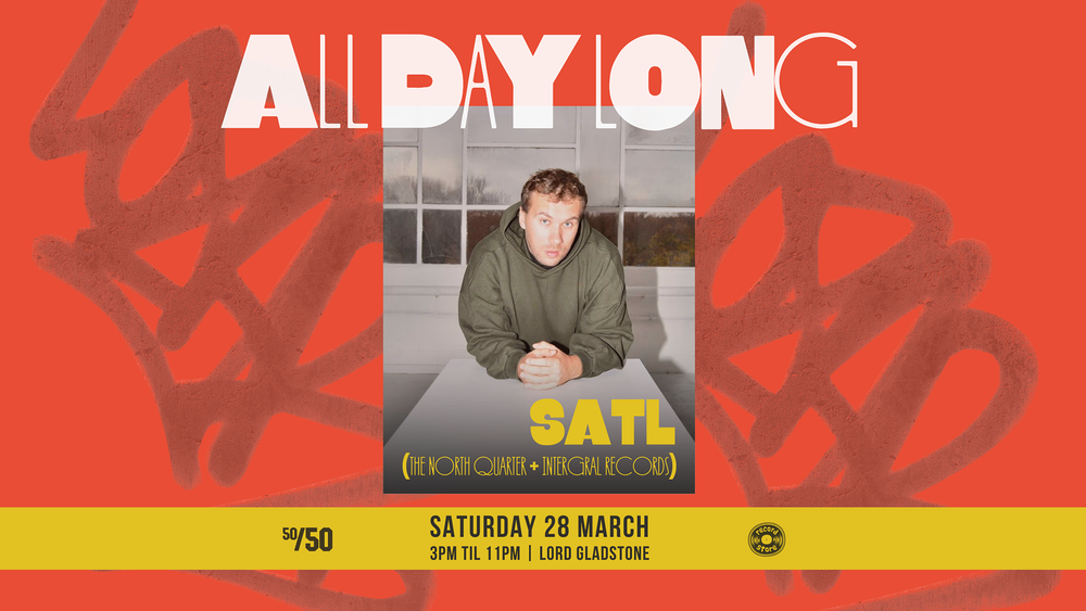 Flyer for ALL DAY LONG - Satl, Barney Kato, Jamie Palmer