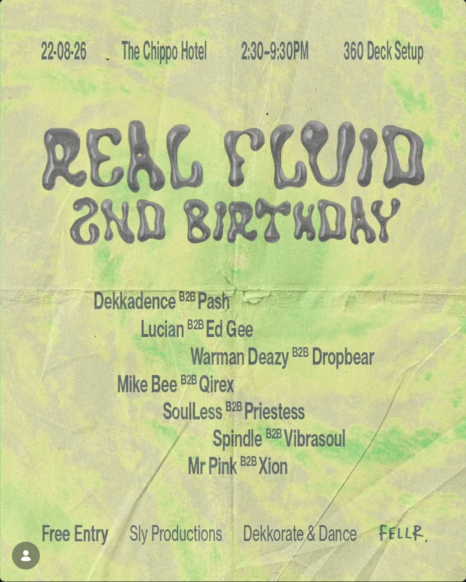 Flyer for Real Fluid 2nd Birthday