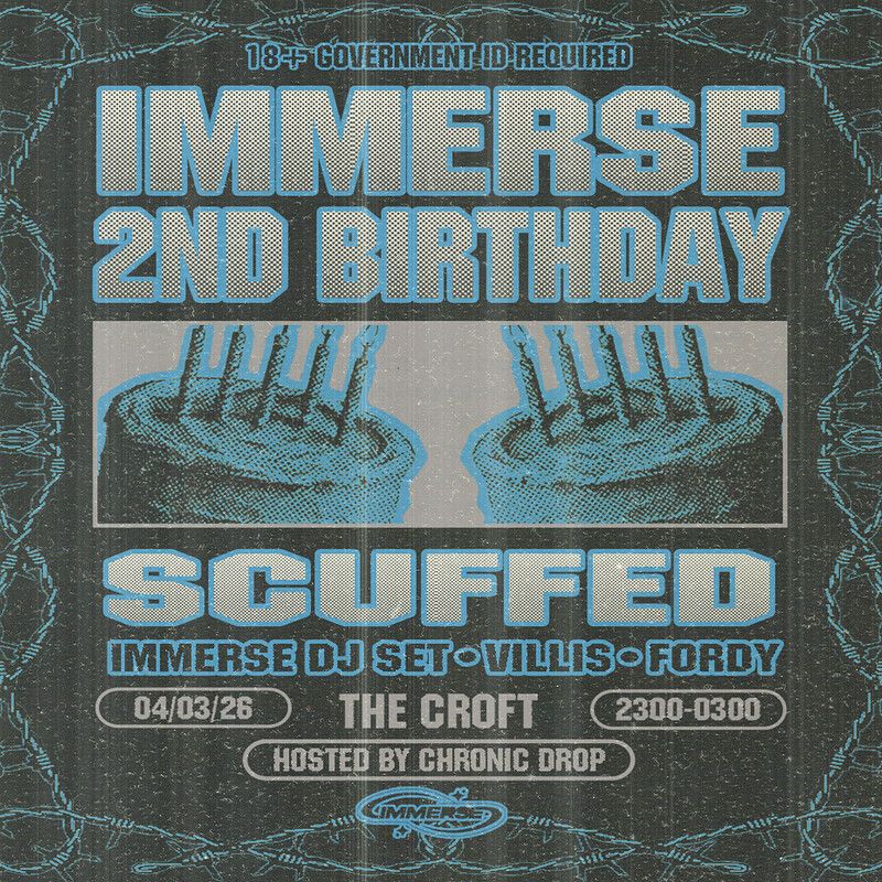 Flyer for Immerse 2nd Birthday