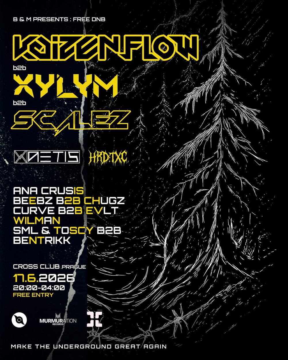 Flyer for B&M presents: FREE DNB