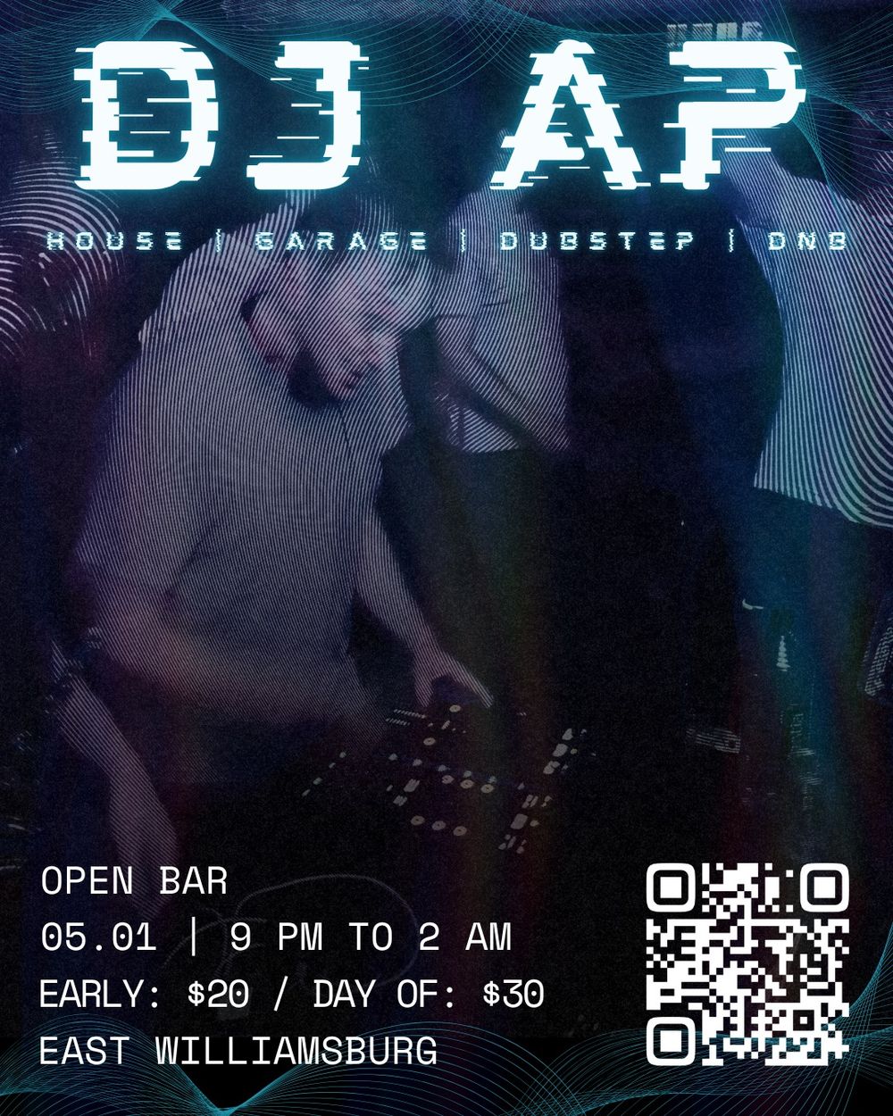 Flyer for A-P All Night - Open Bar