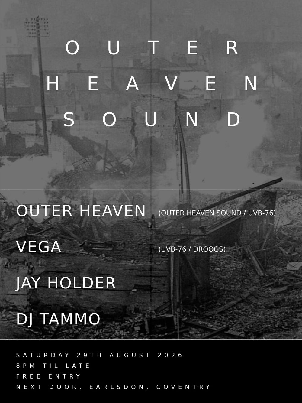 Flyer for Outer Heaven Sound