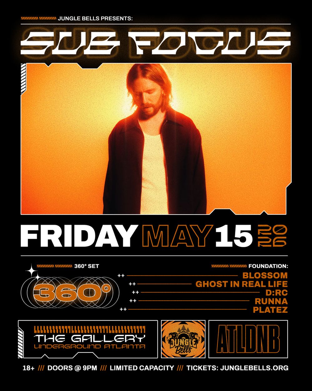Flyer for Sub Focus - 360° Set in Underground Atlanta
