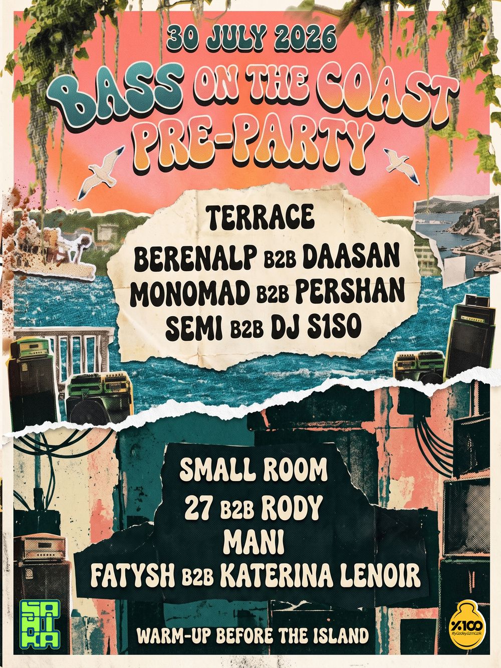 Flyer for BASS ON THE COAST 2026 - PRE PARTY